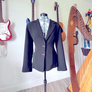 3/$30 🖤90s Vintage Fitted Black Blazer Gold Bar Buttons Sz 8/ Med 🖤HOST PICK🖤